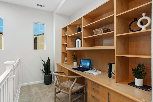 2386 Lapis Rd, Carlsbad, CA 92009 - office with built in study area, carpet flooring, and baseboards