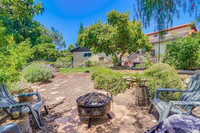 10509 Challenge Blvd, La Mesa, CA 91941 - view of yard with a fire pit and a patio area