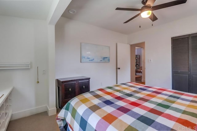10509 Challenge Blvd, La Mesa, CA 91941 - carpeted bedroom with a closet, a ceiling fan, and baseboards
