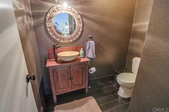 10509 Challenge Blvd, La Mesa, CA 91941 - bathroom with toilet, vanity, and tile patterned floors