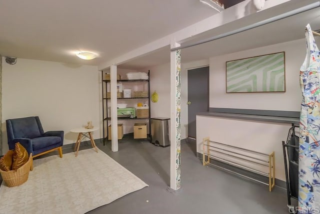 10509 Challenge Blvd, La Mesa, CA 91941 - sitting room with concrete floors, a desk, and baseboards