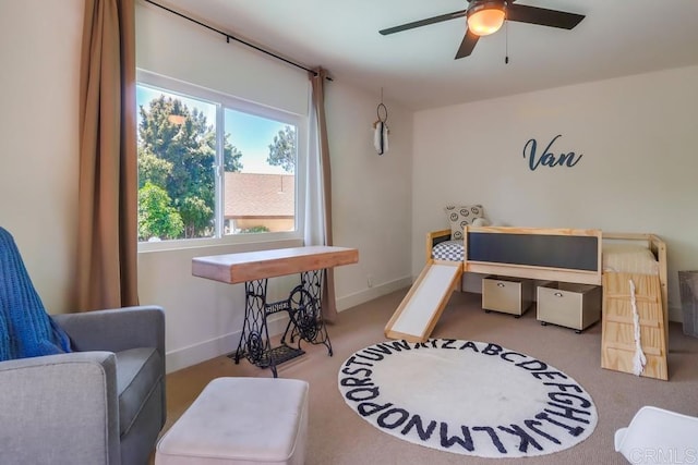 10509 Challenge Blvd, La Mesa, CA 91941 - carpeted bedroom featuring baseboards and a ceiling fan