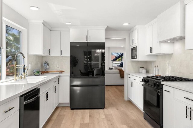 1711 Alhudson Dr, Escondido, CA 92029 - kitchen featuring smart refrigerator, black range with gas cooktop, a sink, dishwasher, and built in microwave