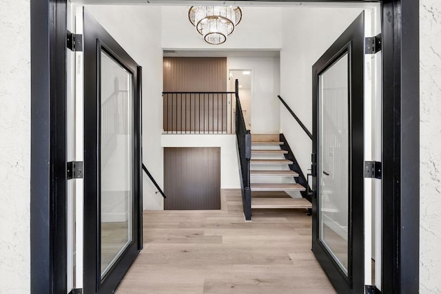 1711 Alhudson Dr, Escondido, CA 92029 - entrance foyer featuring wood finished floors and a chandelier