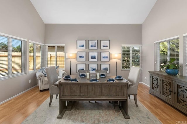 11171 Alejo Pl, San Diego, CA 92124 - office space featuring high vaulted ceiling, light wood-type flooring, and baseboards