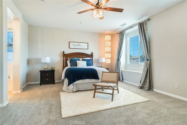 15190 Fox Ridge Dr, Fontana, CA 92336 - carpeted bedroom with baseboards and ceiling fan