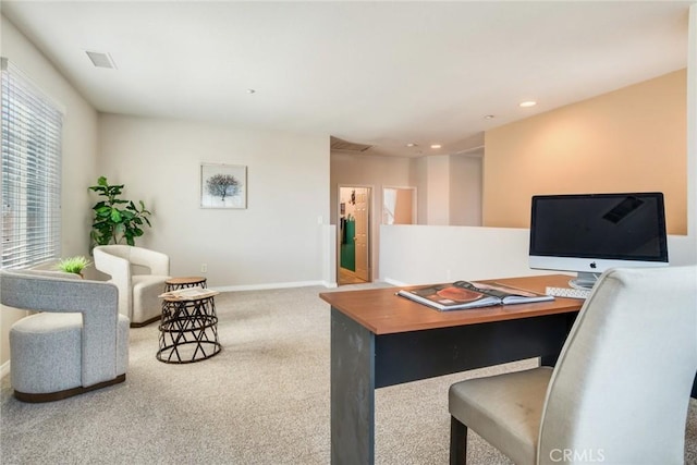 15190 Fox Ridge Dr, Fontana, CA 92336 - carpeted home office with baseboards and recessed lighting