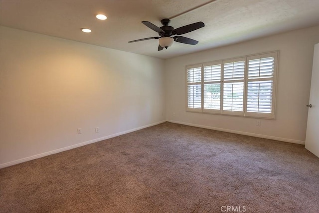 1903 W W Wind, Santa Ana, CA 92704 - spare room featuring carpet flooring, recessed lighting, baseboards, and ceiling fan