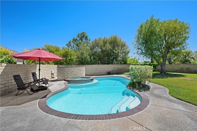 26865 Grey Pl, Stevenson Ranch, CA 91381 - view of swimming pool with a patio area and a pool with connected hot tub