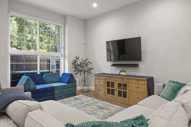 3236 Royal Oaks Dr Unit 5, Thousand Oaks, CA 91362 - living room featuring wood finished floors and recessed lighting