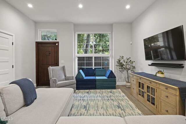 3236 Royal Oaks Dr Unit 5, Thousand Oaks, CA 91362 - living room featuring wood finished floors and recessed lighting