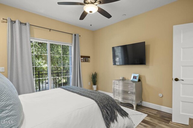3236 Royal Oaks Dr Unit 5, Thousand Oaks, CA 91362 - bedroom featuring wood finished floors and ceiling fan