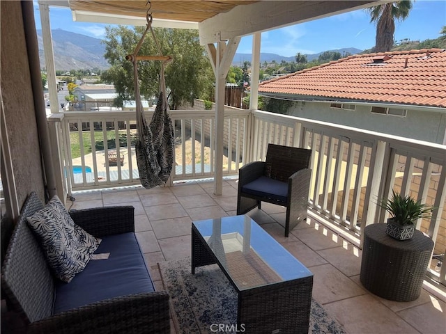 25886 Faircrest Cir, Hemet, CA 92544 - view of patio / terrace with a mountain view and a balcony