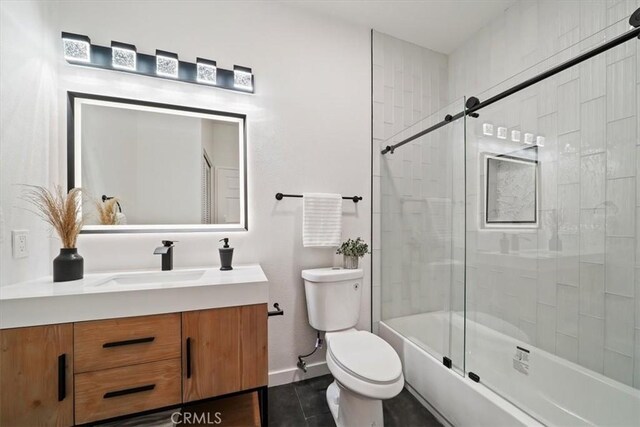 7 Montara Dr, Aliso Viejo, CA 92656 - full bathroom with vanity, bath / shower combo with glass door, and tile patterned floors