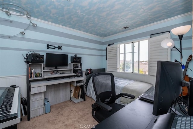 3667 Hawks Dr, Brea, CA 92823 - carpeted office space with wainscoting and crown molding