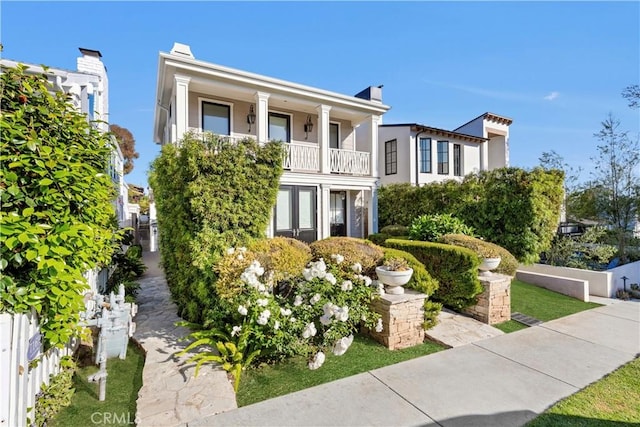 7161/2 Iris Ave, Corona Del Mar, CA 92625 - neoclassical / greek revival house featuring a balcony