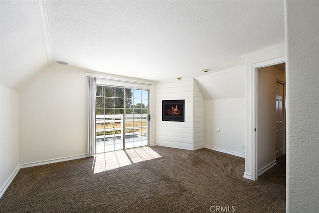 36055 Maddalena Rd, Winchester, CA 92596 - additional living space featuring lofted ceiling, a textured ceiling, carpet floors, and baseboards