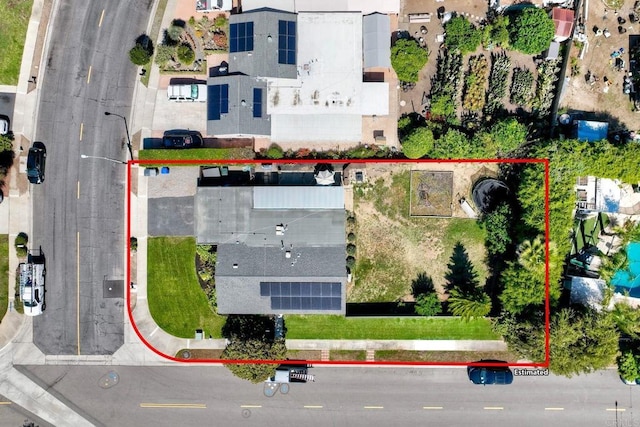 1807 Calle Sinaloa, Vista, CA 92084 - aerial view of property and surrounding area with property boundaries highlighted