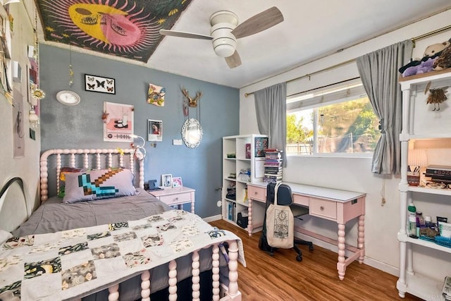 1807 Calle Sinaloa, Vista, CA 92084 - bedroom featuring wood finished floors, baseboards, and a ceiling fan