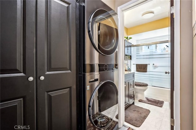 3110 Merrill Dr Unit 67, Torrance, CA 90503 - laundry area with stacked washing machine and dryer
