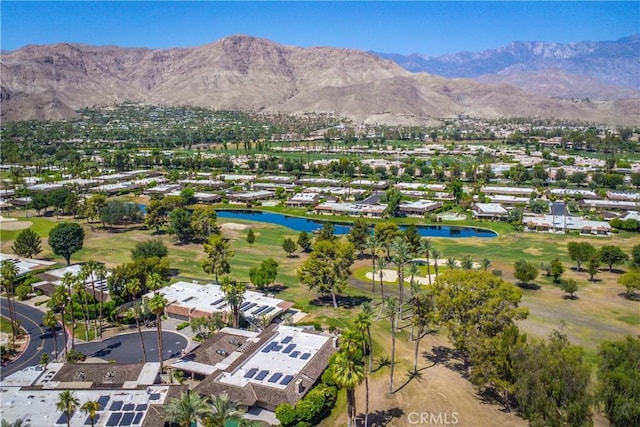 171 Yale Dr, Rancho Mirage, CA 92270 - aerial view of property and surrounding area featuring a water and mountain view, a golf club, and nearby suburban area