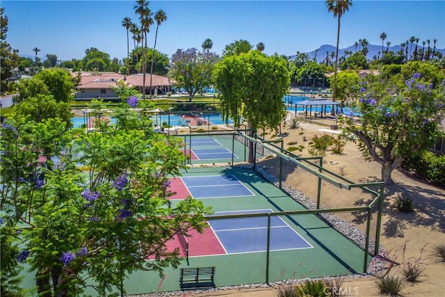 171 Yale Dr, Rancho Mirage, CA 92270 - view of tennis court with a mountain view
