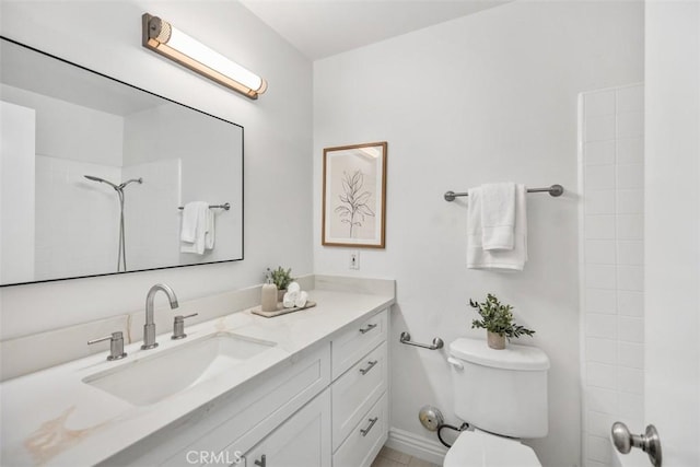 4 Dogwood N, Irvine, CA 92612 - bathroom featuring vanity, toilet, a shower, and baseboards