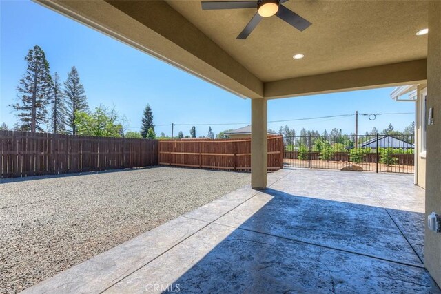 6210 Himmel St, Paradise, CA 95969 - view of patio featuring a ceiling fan