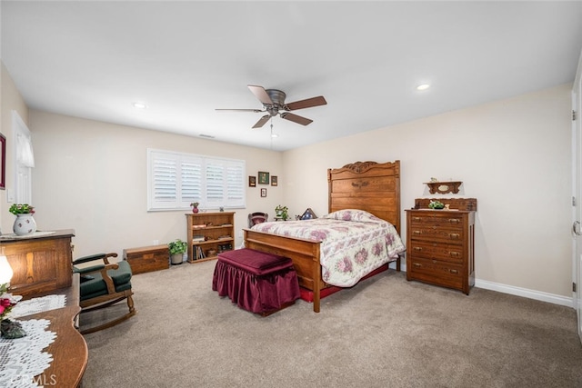 5323 Fidler Ave, Lakewood, CA 90712 - carpeted bedroom with a ceiling fan, recessed lighting, and baseboards