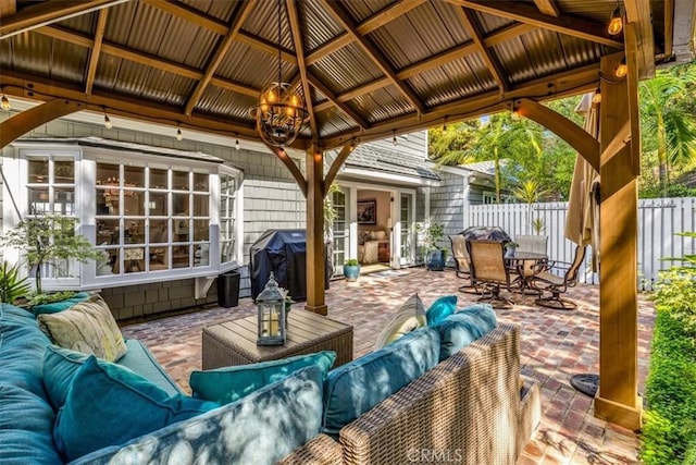 33976 Cape Cv, Dana Point, CA 92629 - view of patio with a gazebo, an outdoor hangout area, outdoor dining area, and area for grilling