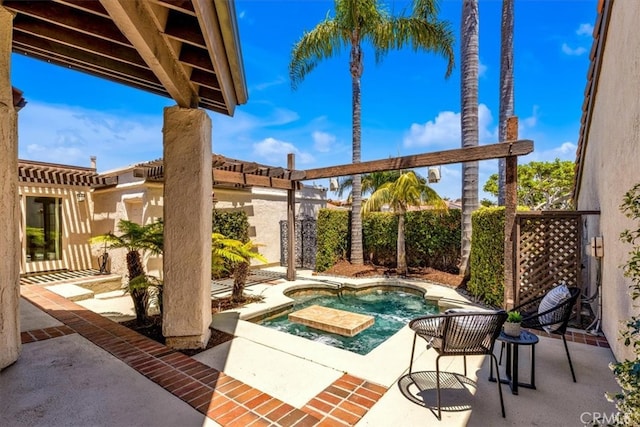 24155 Vis D Onde, Dana Point, CA 92629 - fenced backyard with a jacuzzi and a patio area