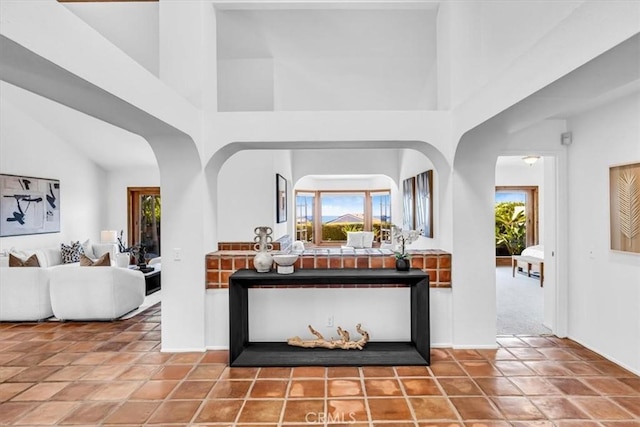 24155 Vis D Onde, Dana Point, CA 92629 - living room with healthy amount of natural light, high vaulted ceiling, and arched walkways