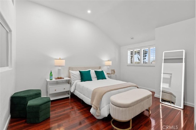4906 W 5th St Unit C, Santa Ana, CA 92703 - bedroom with lofted ceiling, wood finished floors, baseboards, and recessed lighting