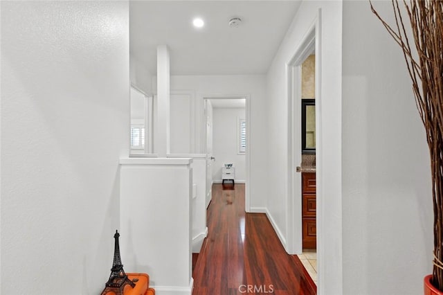 4906 W 5th St Unit C, Santa Ana, CA 92703 - hallway with wood finished floors and baseboards
