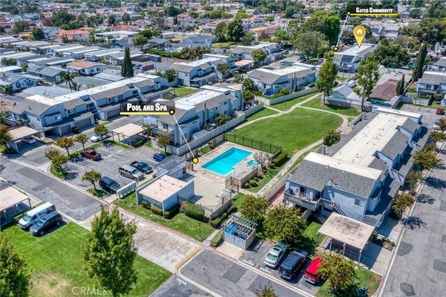 4906 W 5th St Unit C, Santa Ana, CA 92703 - bird's eye view of a pool area