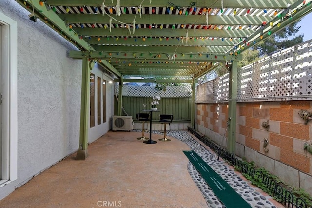 4906 W 5th St Unit C, Santa Ana, CA 92703 - fenced backyard featuring a pergola, a patio, and ac unit