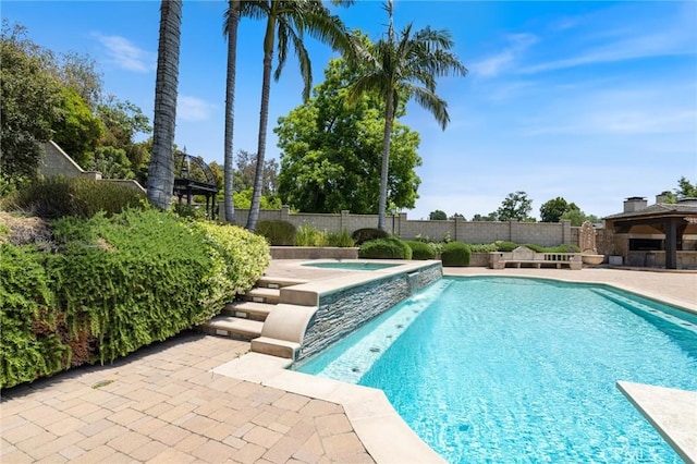 10372 Crawford Canyon Rd, North Tustin, CA 92705 - view of pool featuring an in-ground hot tub, a patio, and a fenced backyard