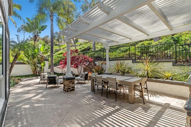 12 Argos, Laguna Niguel, CA 92677 - fenced backyard featuring outdoor dining area, a pergola, and a patio