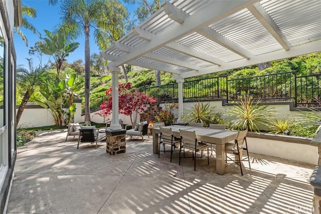 12 Argos, Laguna Niguel, CA 92677 - fenced backyard with outdoor dining space, a pergola, and a patio