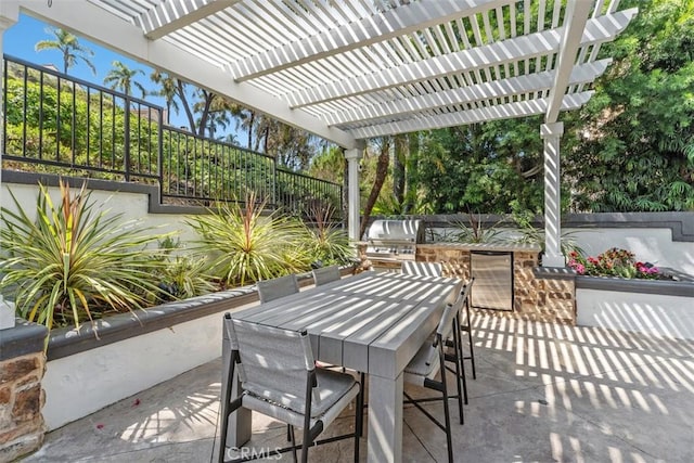 12 Argos, Laguna Niguel, CA 92677 - view of patio / terrace with outdoor dining space, an outdoor kitchen, and a pergola