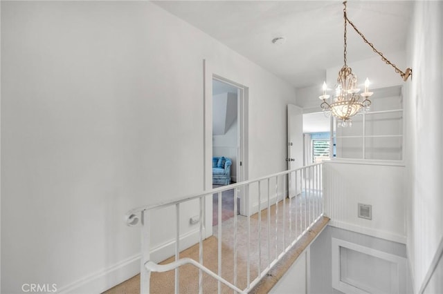 8213 Ocean View Ave, Whittier, CA 90602 - stairs with a chandelier and baseboards