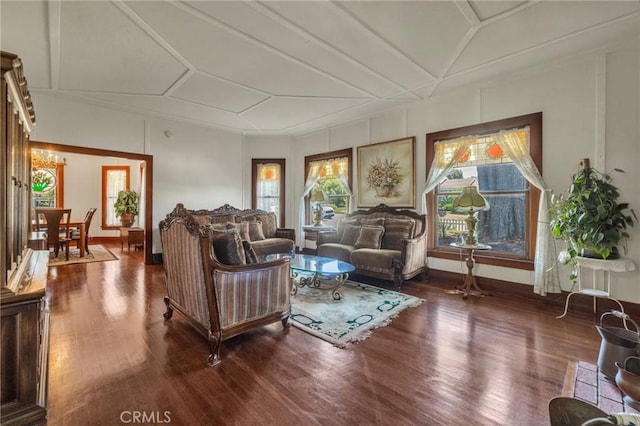 8213 Ocean View Ave, Whittier, CA 90602 - living room featuring wood finished floors and baseboards