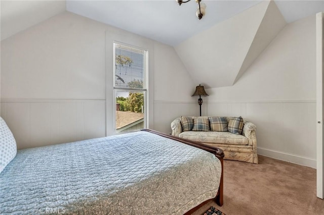 8213 Ocean View Ave, Whittier, CA 90602 - carpeted bedroom with lofted ceiling and wainscoting