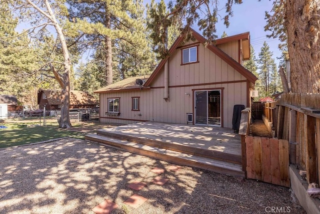 817 E Mountain View Blvd, Big Bear City, CA 92314 - rear view of house featuring a wooden deck