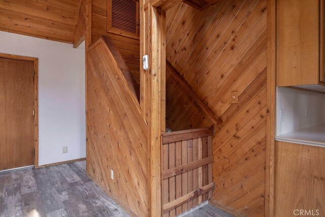 817 E Mountain View Blvd, Big Bear City, CA 92314 - detailed view of wood walls, wood finished floors, and baseboards