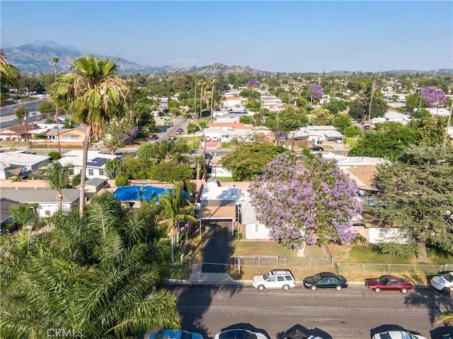 5914 N Rockvale Ave, Azusa, CA 91702 - aerial view of property's location featuring a mountainous background and nearby suburban area