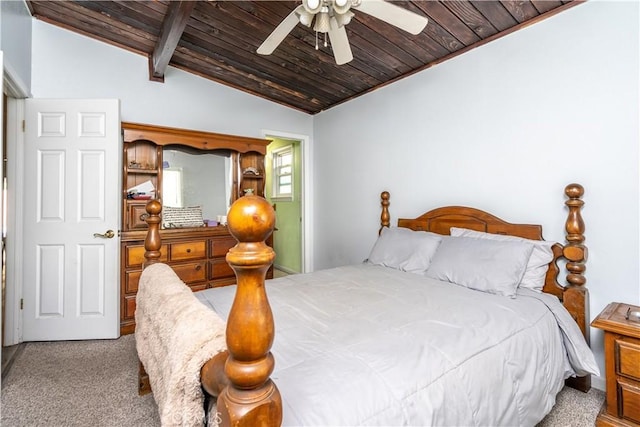 5914 N Rockvale Ave, Azusa, CA 91702 - bedroom featuring wood ceiling, carpet flooring, and ceiling fan