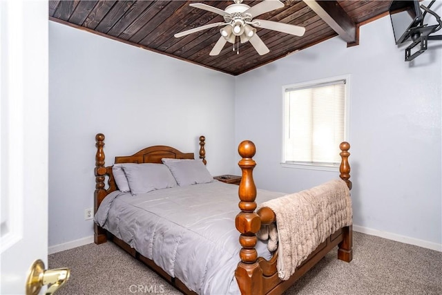 5914 N Rockvale Ave, Azusa, CA 91702 - bedroom featuring wooden ceiling, carpet flooring, and ceiling fan