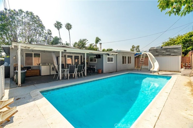 5914 N Rockvale Ave, Azusa, CA 91702 - back of house with a patio area, a shed, stucco siding, and outdoor dining space