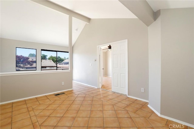 43334 32nd St W Unit 12, Lancaster, CA 93536 - empty room with baseboards, light tile patterned flooring, and a ceiling fan